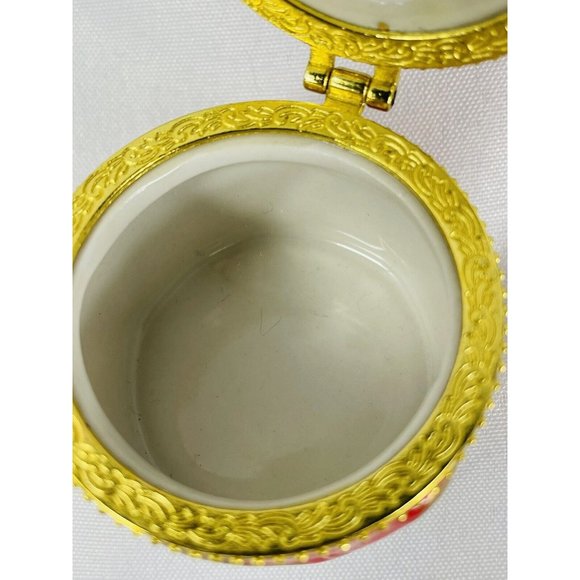 Christmas Porcelain Limoge Box Toy Soldier Red Drum Hinged Trinket Box 4 1/2" - Picture 4 of 11